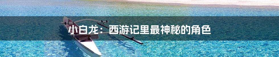 小白龙:西游记里最神秘的角色