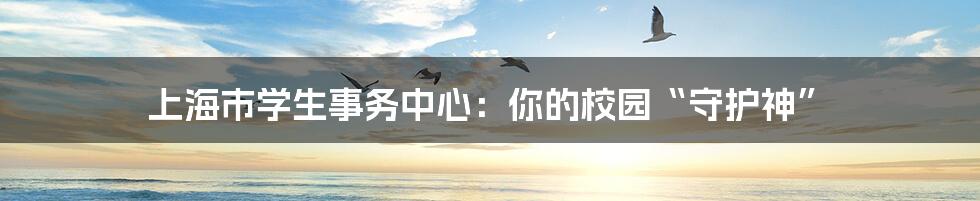 上海市学生事务中心:你的校园“守护神”
