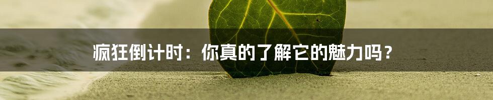 疯狂倒计时:你真的了解它的魅力吗?