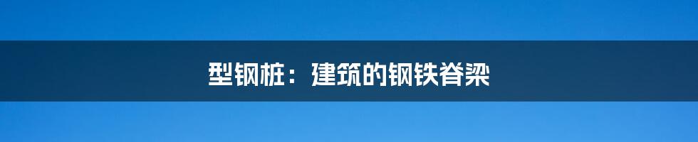 型钢桩:建筑的钢铁脊梁