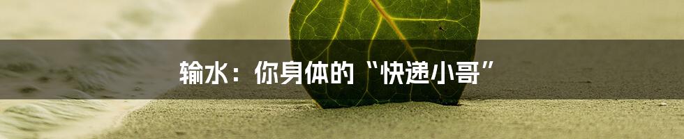 输水:你身体的“快递小哥”