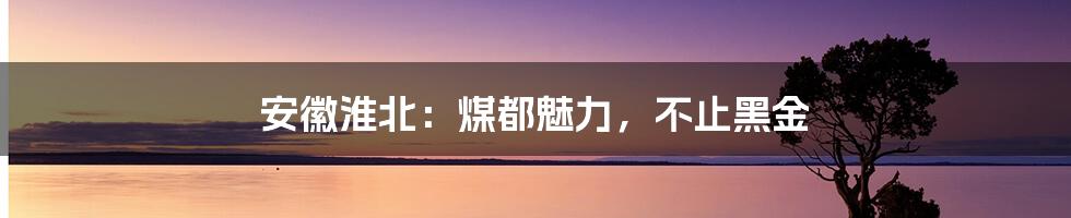 安徽淮北:煤都魅力,不止黑金