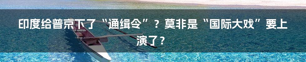 印度给普京下了“通缉令”?莫非是“国际大戏”要上演了?