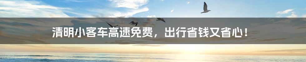 清明小客车高速免费,出行省钱又省心!
