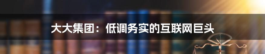 大大集团:低调务实的互联网巨头