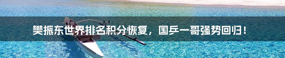 樊振东世界排名积分恢复，国乒一哥强势回归！