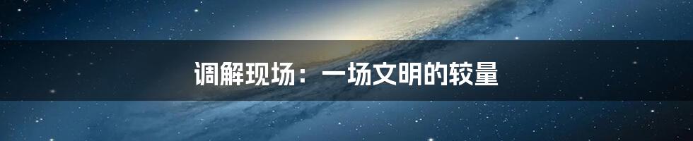 调解现场:一场文明的较量