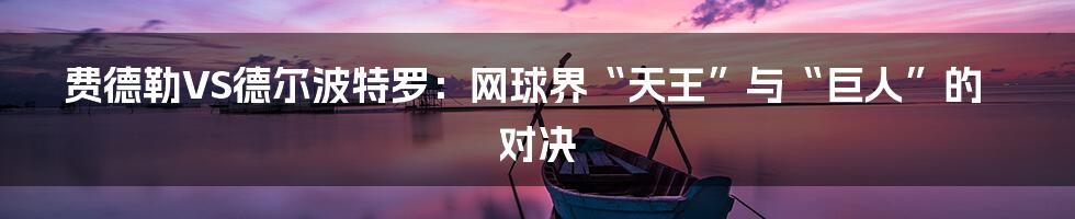 费德勒VS德尔波特罗:网球界“天王”与“巨人”的对决