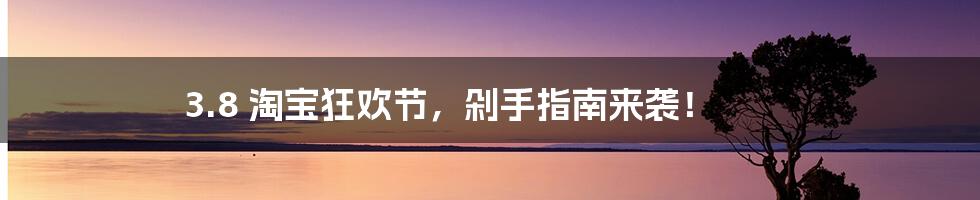 3.8 淘宝狂欢节,剁手指南来袭!