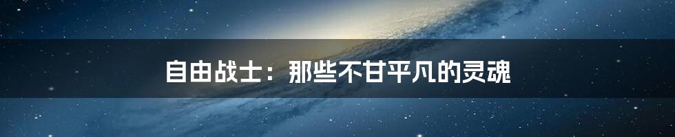 自由战士:那些不甘平凡的灵魂