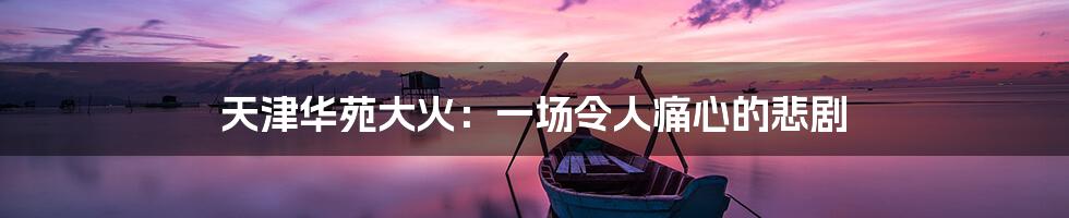 天津华苑大火:一场令人痛心的悲剧