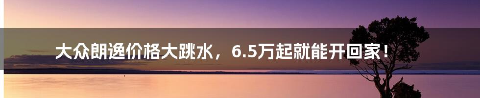 大众朗逸价格大跳水,6.5万起就能开回家!