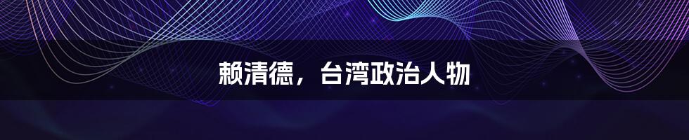 赖清德,台湾政治人物