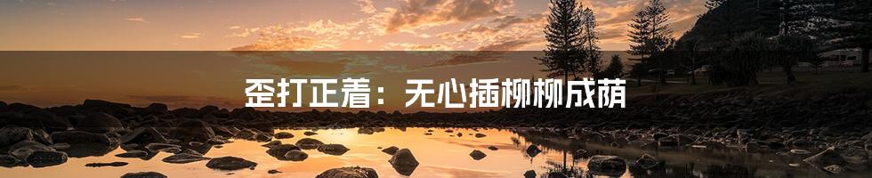 歪打正着:无心插柳柳成荫