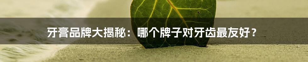 牙膏品牌大揭秘:哪个牌子对牙齿最友好?