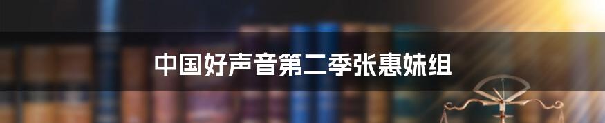 中国好声音第二季张惠妹组