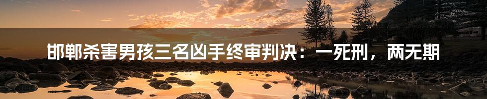 邯郸杀害男孩三名凶手终审判决:一死刑,两无期