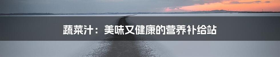 蔬菜汁:美味又健康的营养补给站