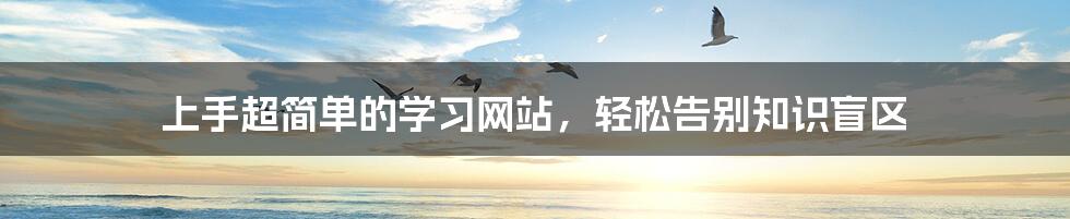 上手超简单的学习网站,轻松告别知识盲区