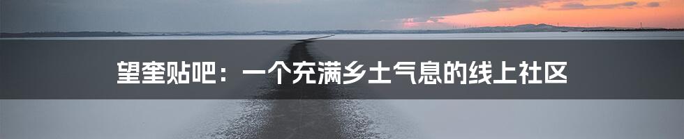 望奎贴吧:一个充满乡土气息的线上社区