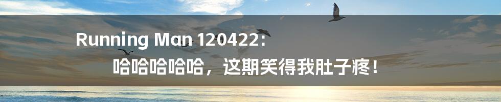 Running Man 120422: 哈哈哈哈哈,这期笑得我肚子疼!
