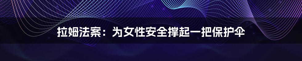 拉姆法案:为女性安全撑起一把保护伞