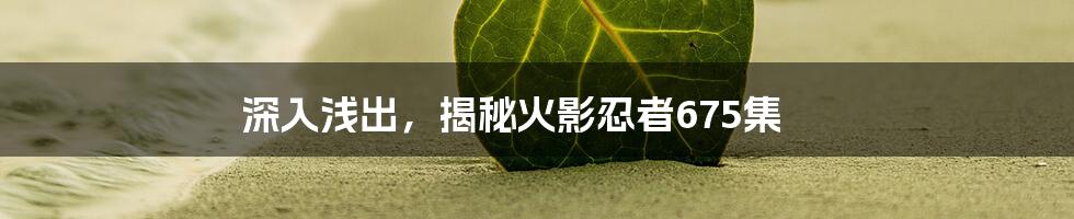 深入浅出,揭秘火影忍者675集