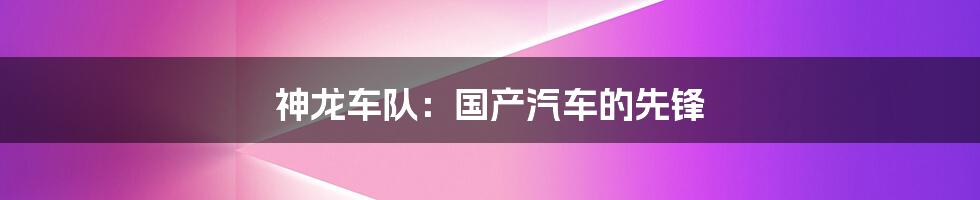 神龙车队:国产汽车的先锋