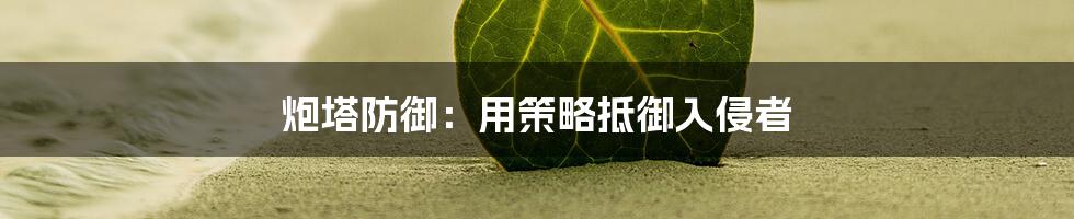 炮塔防御:用策略抵御入侵者