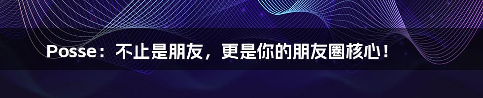 Posse:不止是朋友,更是你的朋友圈核心!