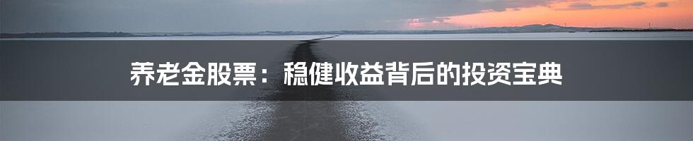 养老金股票:稳健收益背后的投资宝典
