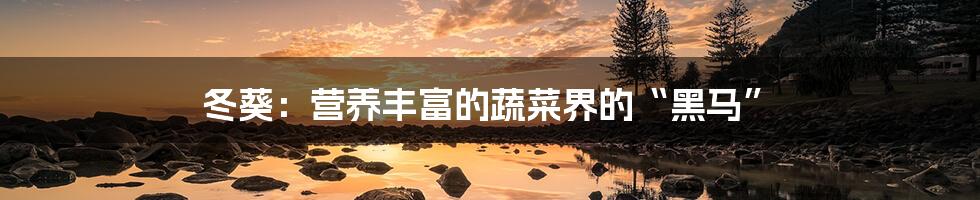冬葵:营养丰富的蔬菜界的“黑马”