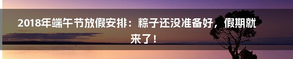 2018年端午节放假安排:粽子还没准备好,假期就来了!