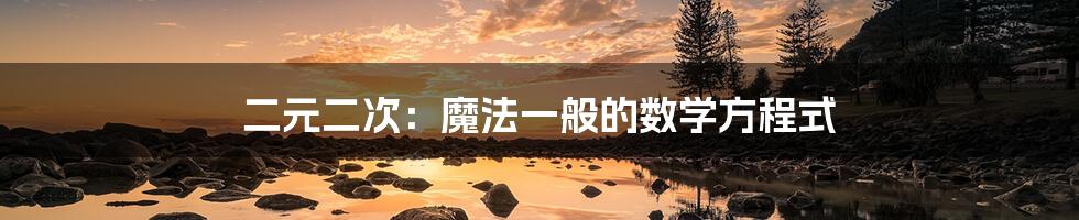 二元二次:魔法一般的数学方程式