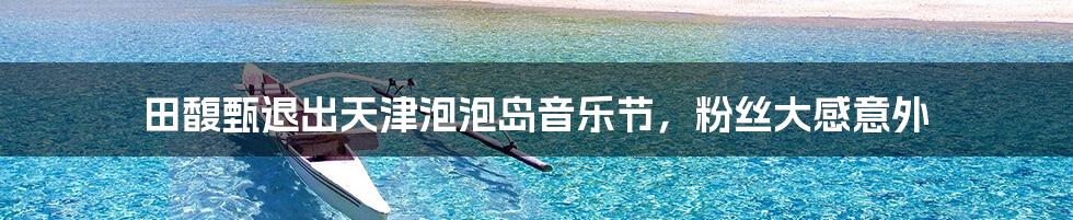 田馥甄退出天津泡泡岛音乐节,粉丝大感意外