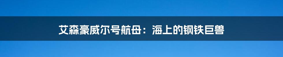 艾森豪威尔号航母:海上的钢铁巨兽