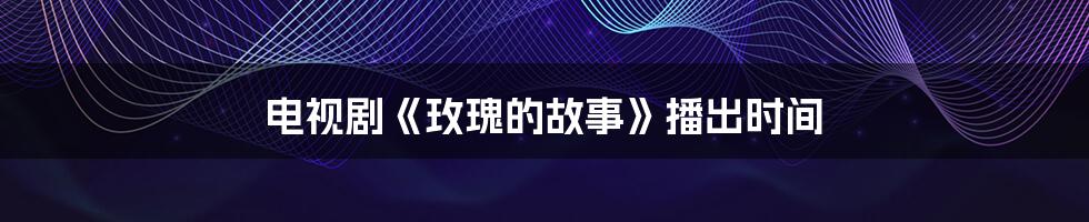 电视剧《玫瑰的故事》播出时间