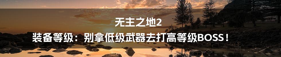 无主之地2 装备等级:别拿低级武器去打高等级BOSS!