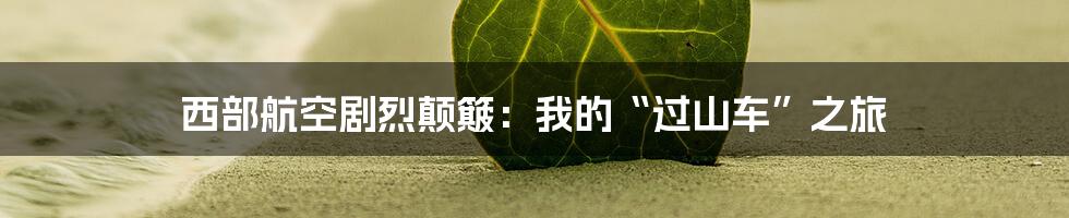 西部航空剧烈颠簸:我的“过山车”之旅