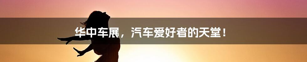 华中车展,汽车爱好者的天堂!