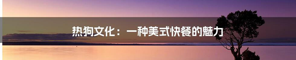 热狗文化:一种美式快餐的魅力