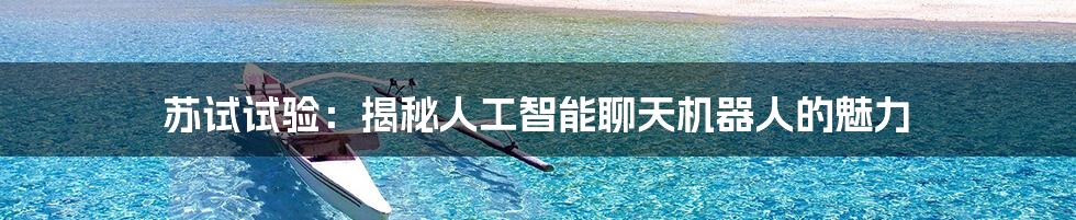 苏试试验:揭秘人工智能聊天机器人的魅力