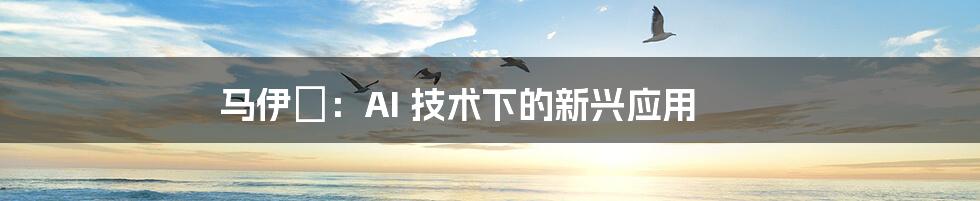 马伊琾:AI 技术下的新兴应用