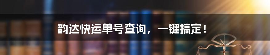 韵达快运单号查询,一键搞定!
