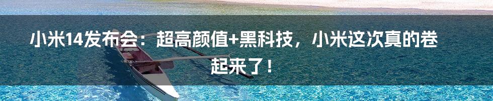 小米14发布会:超高颜值+黑科技,小米这次真的卷起来了!