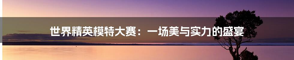 世界精英模特大赛:一场美与实力的盛宴