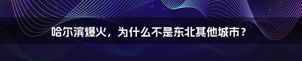 哈尔滨爆火,为什么不是东北其他城市?
