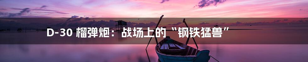 D-30 榴弹炮:战场上的“钢铁猛兽”