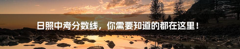 日照中考分数线,你需要知道的都在这里!