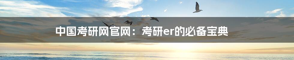 中国考研网官网:考研er的必备宝典